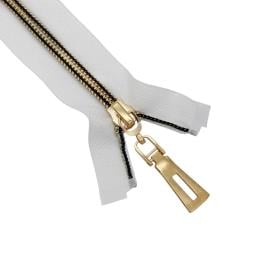 Молния спираль тип 7 Золото 80см "Белая тесьма"