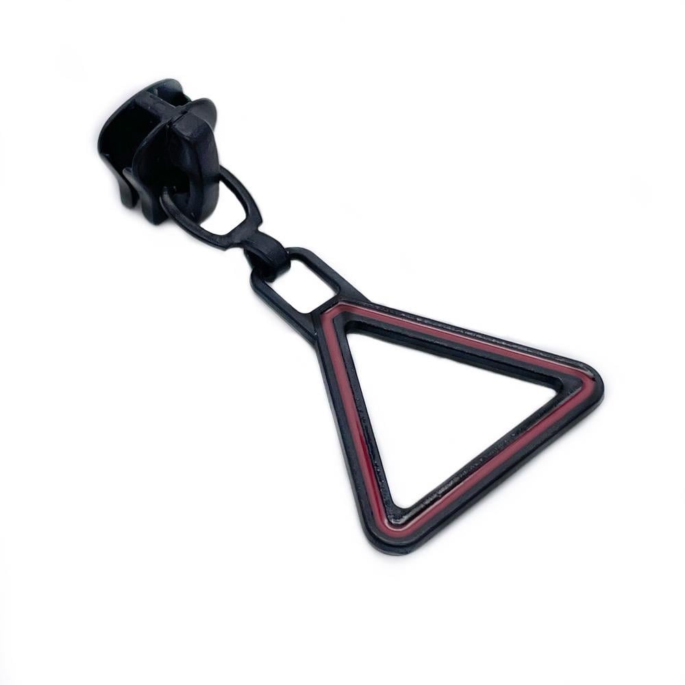 Бігунок для тракторної блискавки тип 5 Чорний "Червоний трикутрник"