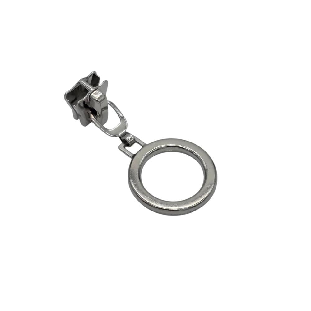 Бегунок для тракторной молнии тип 5 Никель "Кольцо"